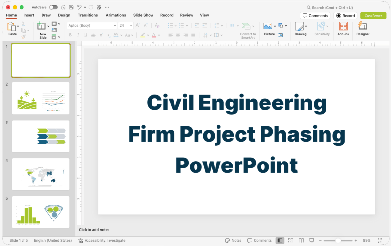 Civil Engineering Firm Project Phasing PowerPoint