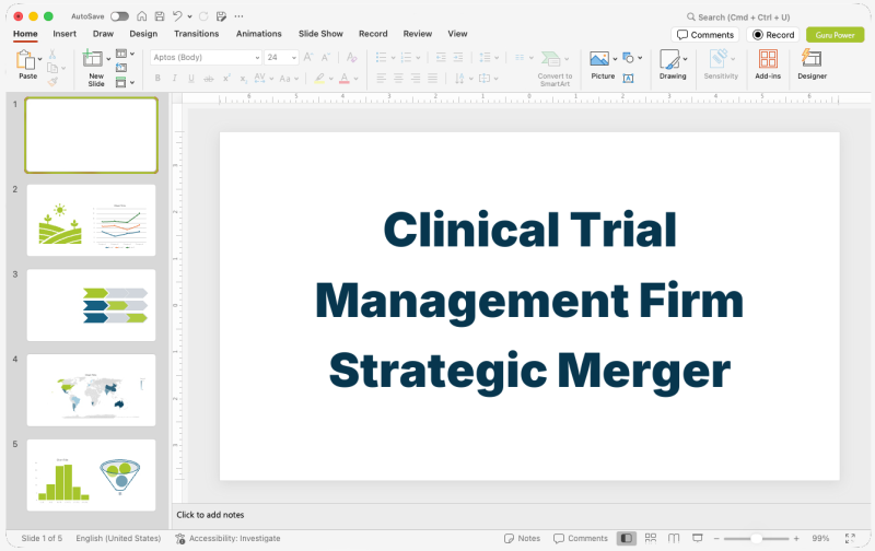 Clinical Trial Management Firm Strategic Merger Presentation