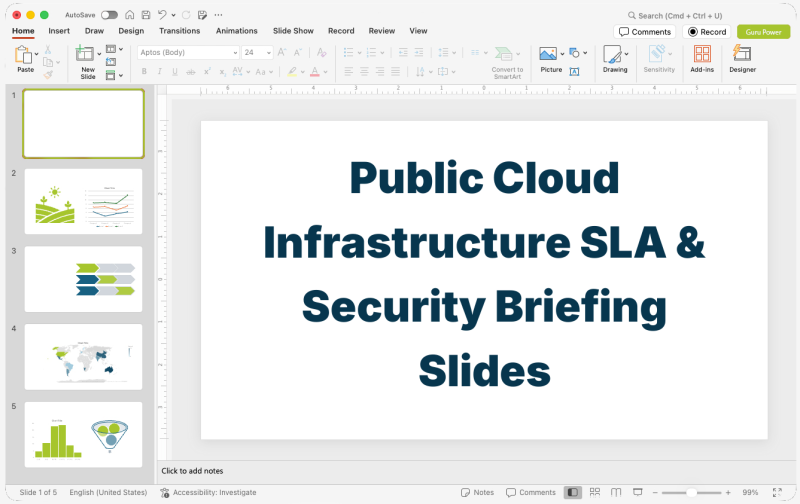 Public Cloud Infrastructure SLA & Security Briefing Slides