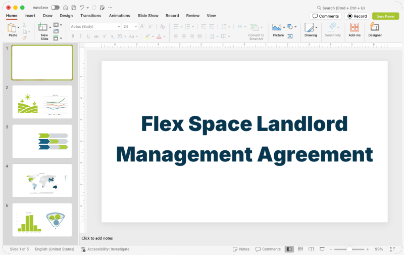 Flex Space Landlord Management Agreement Presentation