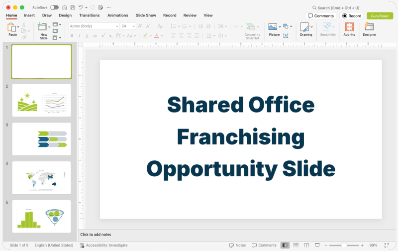 Shared Office Franchising Opportunity Slide-Deck