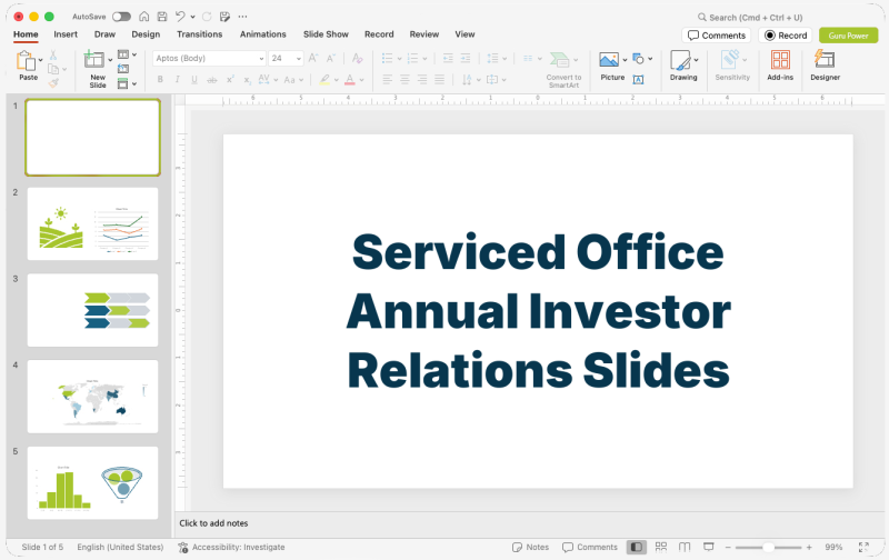 Serviced Office Annual Investor Relations Slides