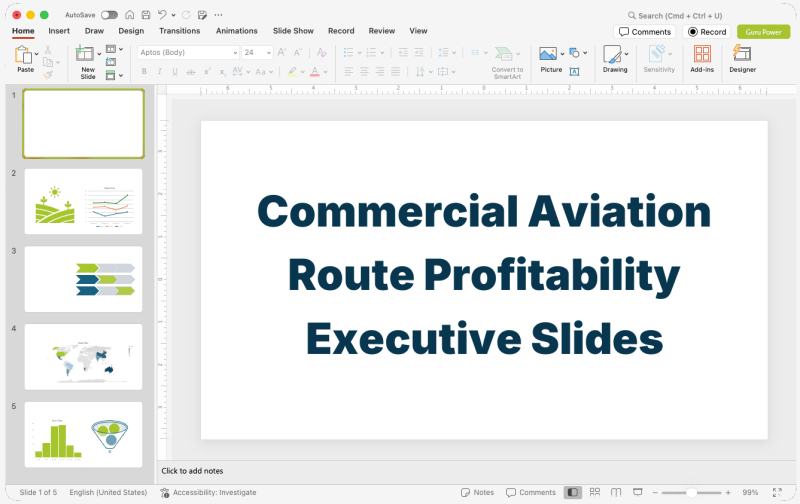 Commercial Aviation Route Profitability Executive Slides