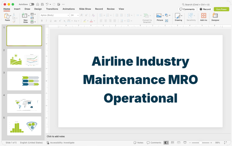 Airline Industry Maintenance MRO Operational Presentation