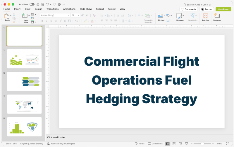 Commercial Flight Operations Fuel Hedging Strategy Deck