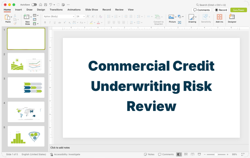 Commercial Credit Underwriting Risk Review Presentation