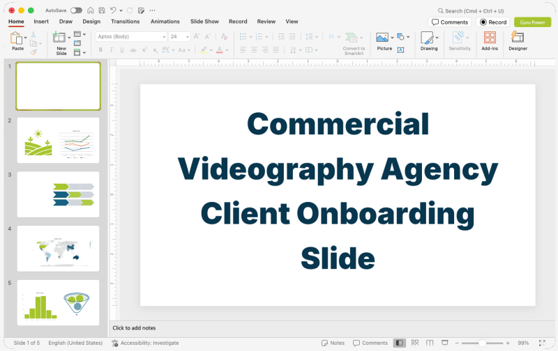 Commercial Videography Agency Client Onboarding Slide-Deck