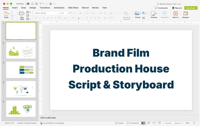 Brand Film Production House Script & Storyboard Deck