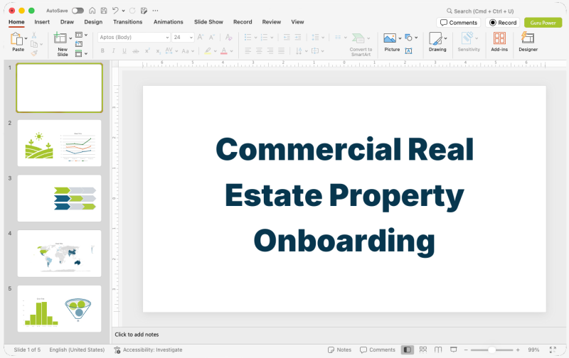 Commercial Real Estate Property Onboarding Presentation