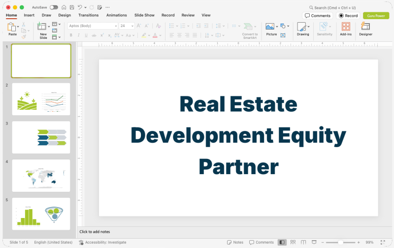 Real Estate Development Equity Partner Pitch-Deck