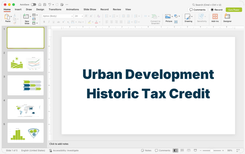 Urban Development Historic Tax Credit Pitch