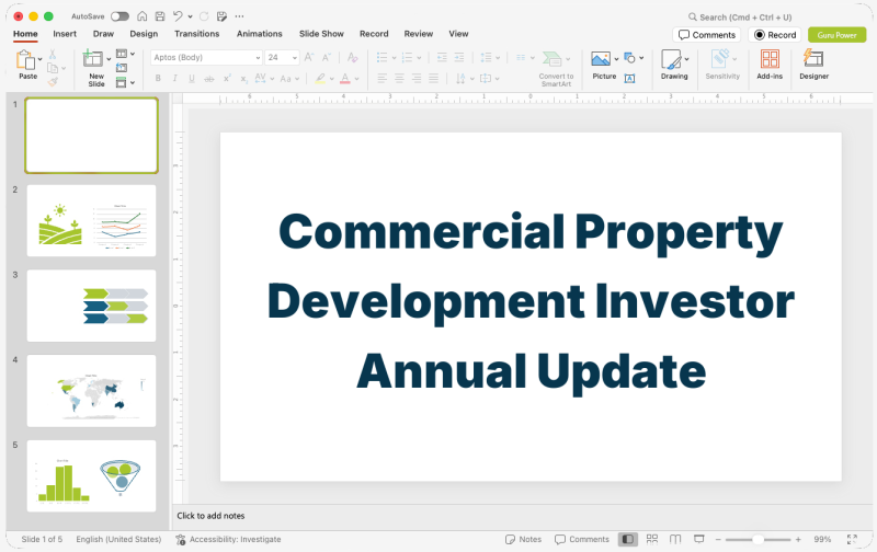 Commercial Property Development Investor Annual Update