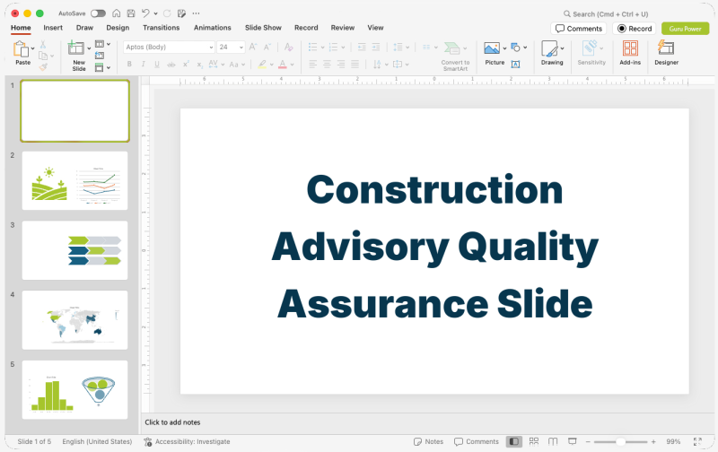 Construction Advisory Quality Assurance Slide-Deck