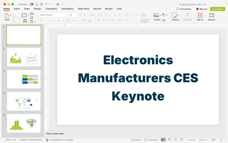 Electronics Manufacturers CES Keynote Presentation