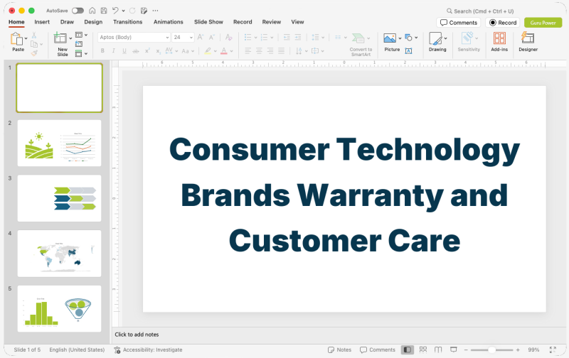 Consumer Technology Brands Warranty and Customer Care Pitch Deck