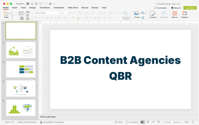 B2B Content Agencies QBR Deck