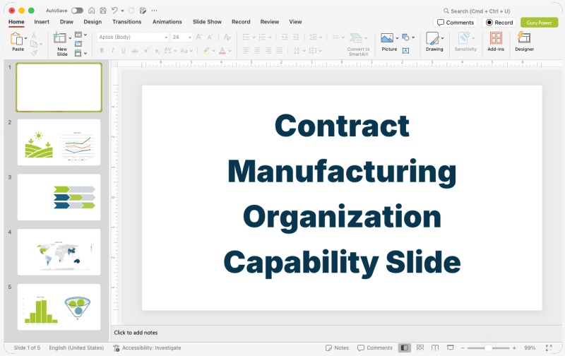 Contract Manufacturing Organization Capability Slide-Deck