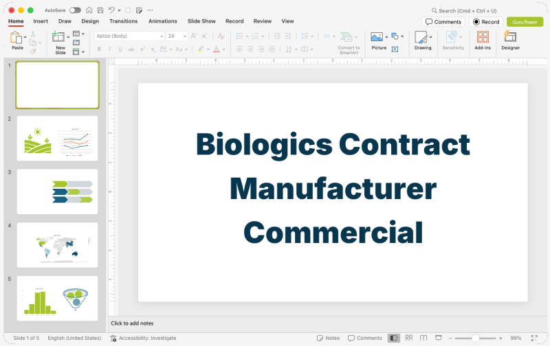 Biologics Contract Manufacturer Commercial Proposal Presentation