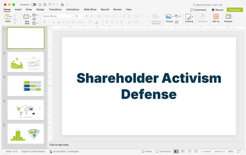 Shareholder Activism Defense Presentation