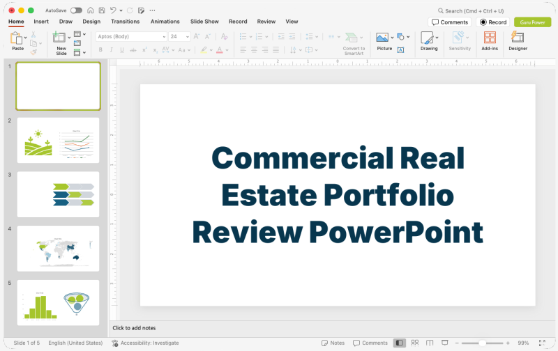 Commercial Real Estate Portfolio Review Presentation PowerPoint
