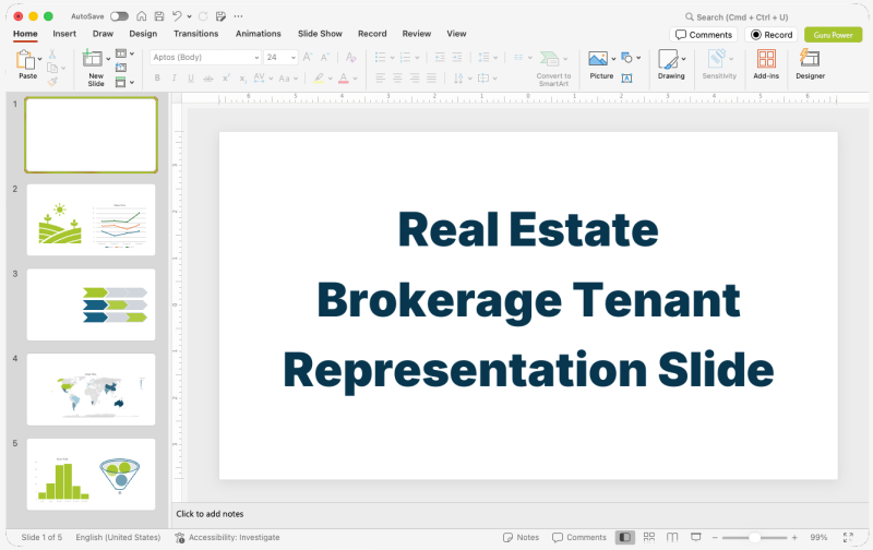Real Estate Brokerage Tenant Representation Presentation Slide-Deck