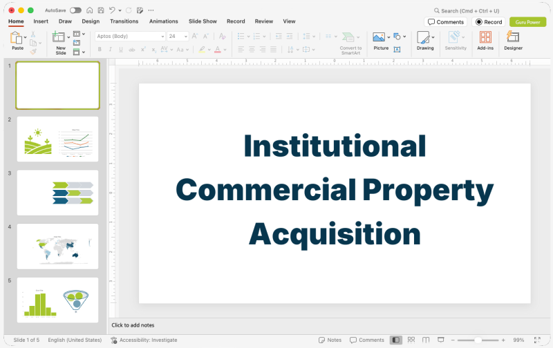 Institutional Commercial Property Acquisition Pitch-Deck