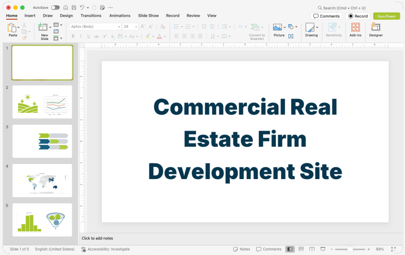 Commercial Real Estate Firm Development Site Pitch-Deck