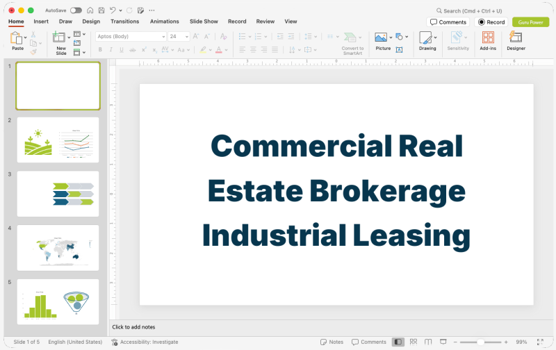 Commercial Real Estate Brokerage Industrial Leasing Pitch-Deck