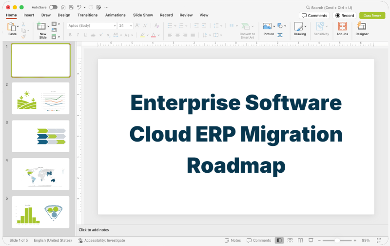 Enterprise Software Cloud ERP Migration Roadmap Presentation