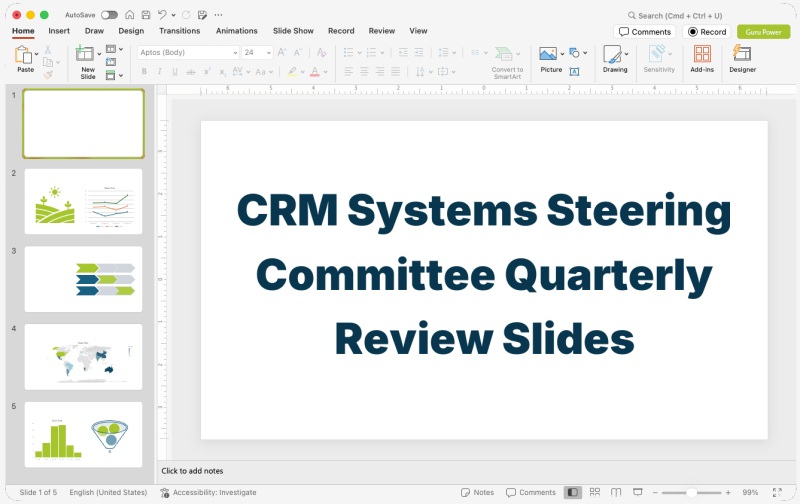 CRM Systems Steering Committee Quarterly Review Slides