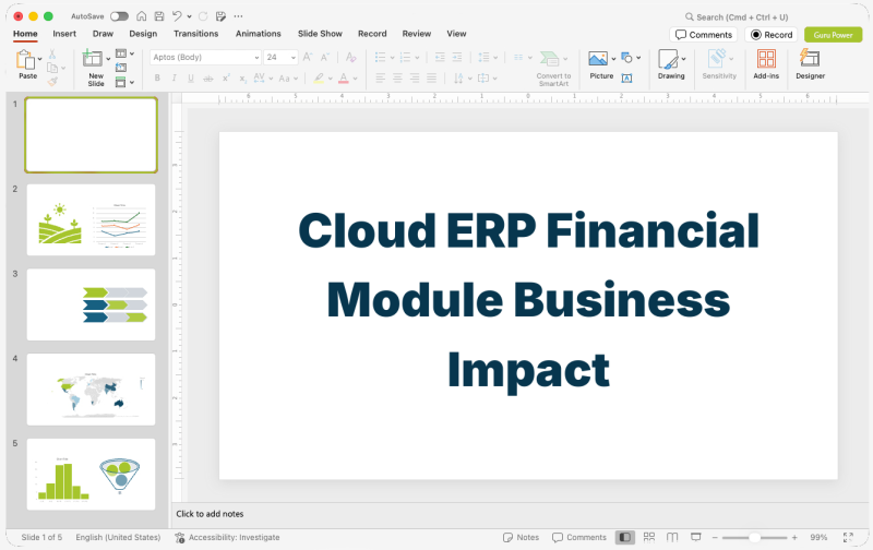 Cloud ERP Financial Module Business Impact Presentation
