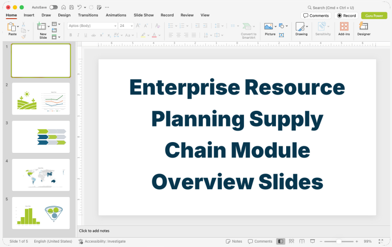 Enterprise Resource Planning Supply Chain Module Overview Slides