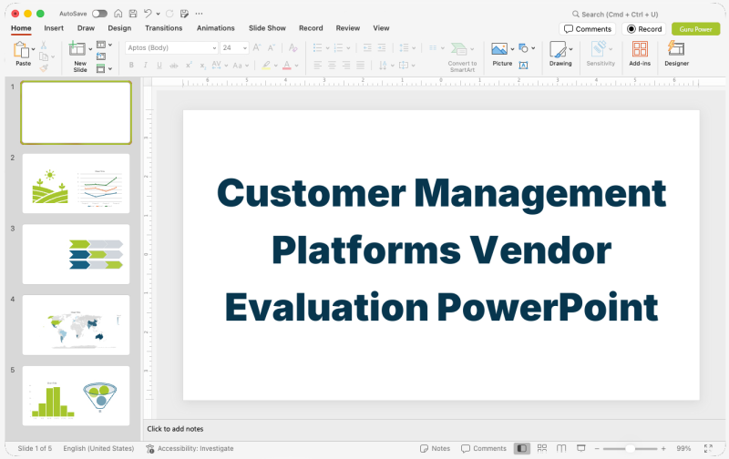 Customer Management Platforms Vendor Evaluation PowerPoint
