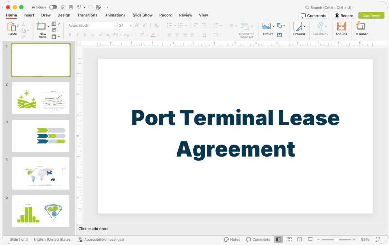 Port Terminal Lease Agreement Presentation