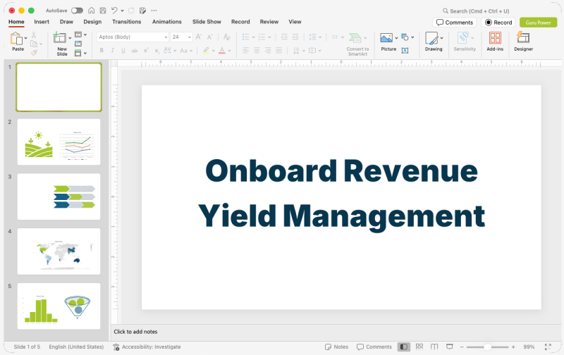 Onboard Revenue Yield Management Deck
