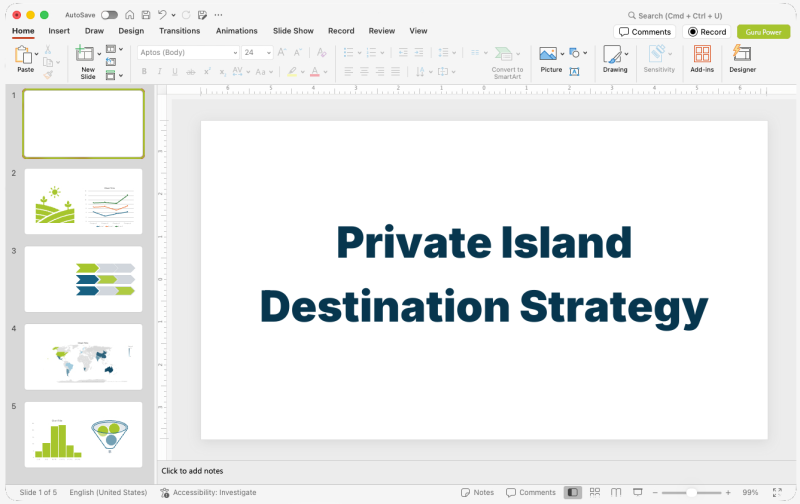 Private Island Destination Strategy Presentation