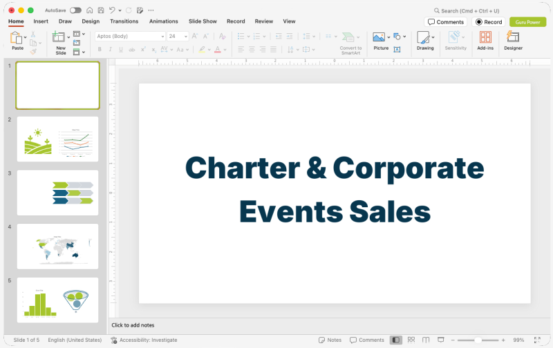 Charter & Corporate Events Sales Deck