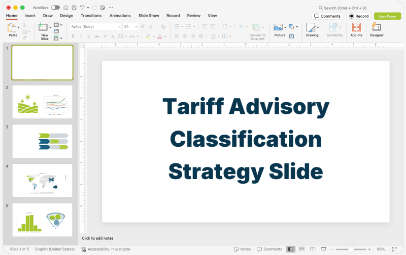 Tariff Advisory Classification Strategy Slide-Deck