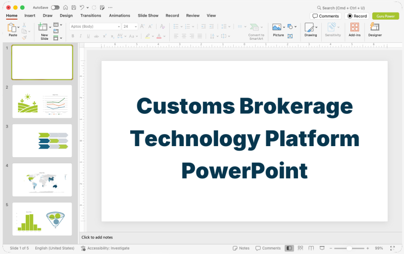 Customs Brokerage Technology Platform PowerPoint
