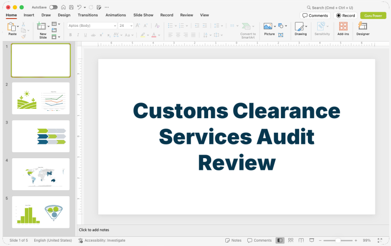 Customs Clearance Services Audit Review Presentation