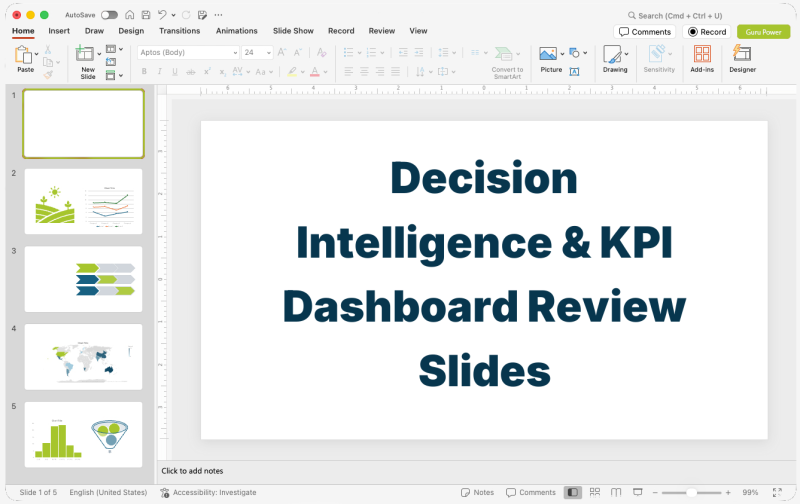 Decision Intelligence & KPI Dashboard Review Slides