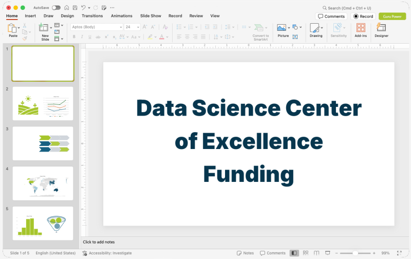 Data Science Center of Excellence Funding Pitch-Deck