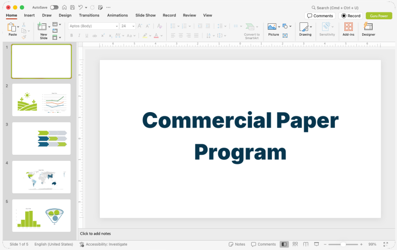 Commercial Paper Program Pitch-Deck