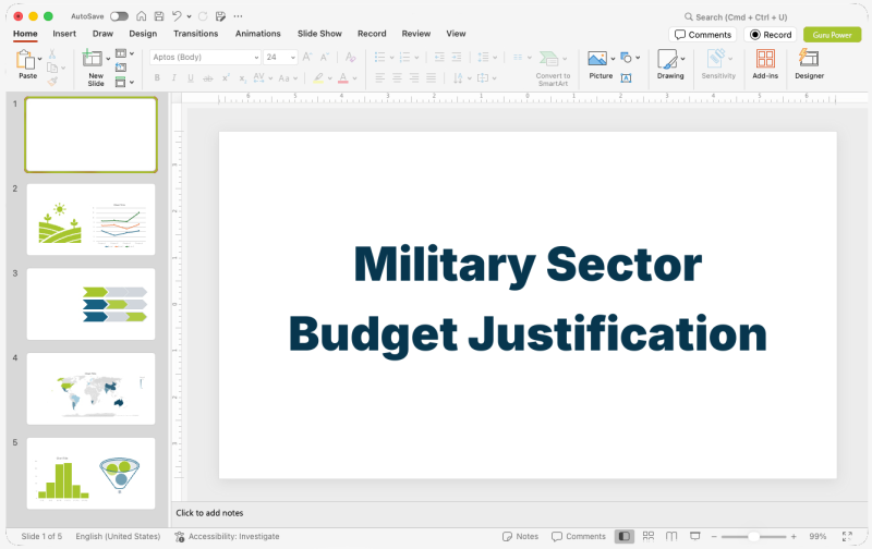 Military Sector Budget Justification Presentation
