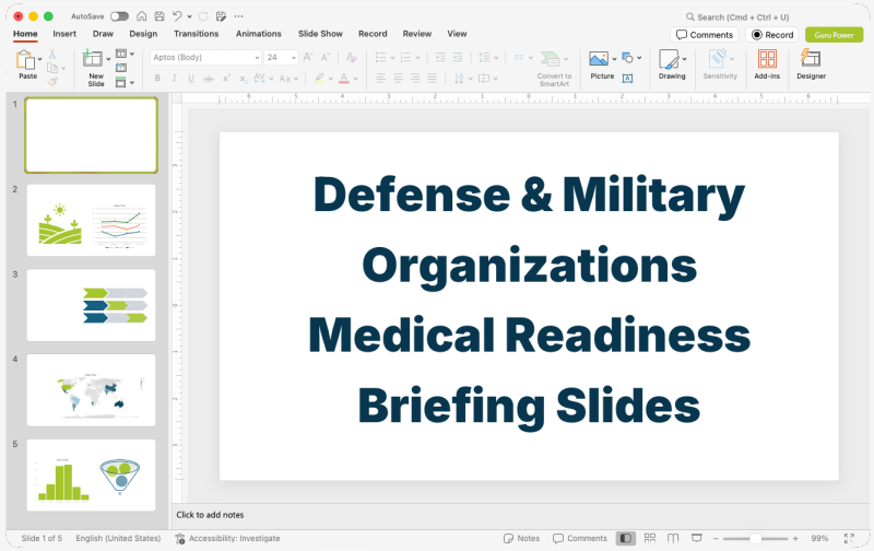 Defense & Military Organizations Medical Readiness Briefing Slides