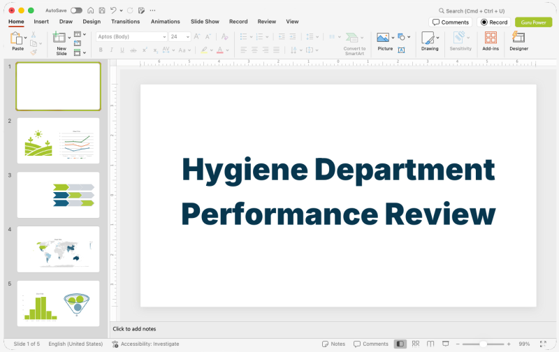 Hygiene Department Performance Review