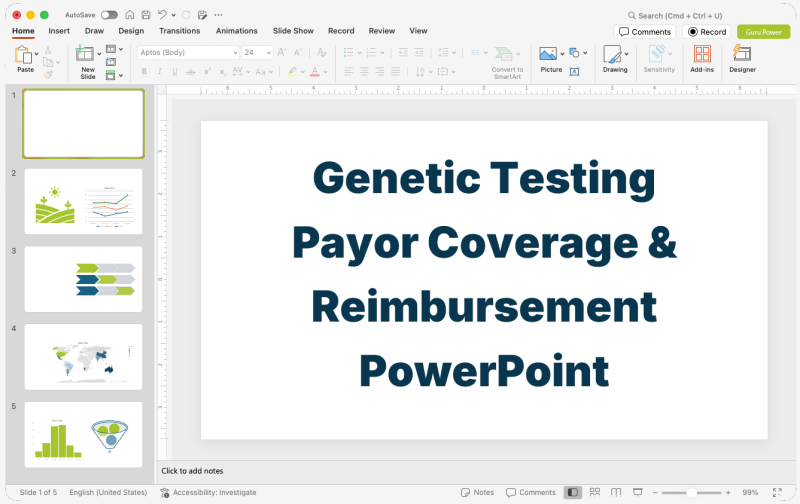 Genetic Testing Payor Coverage & Reimbursement PowerPoint