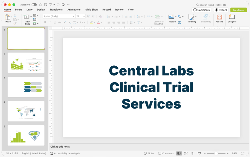 Central Labs Clinical Trial Services Proposal Pitch-Deck