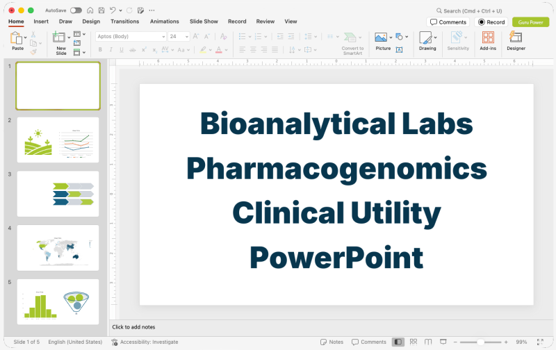 Bioanalytical Labs Pharmacogenomics Clinical Utility PowerPoint