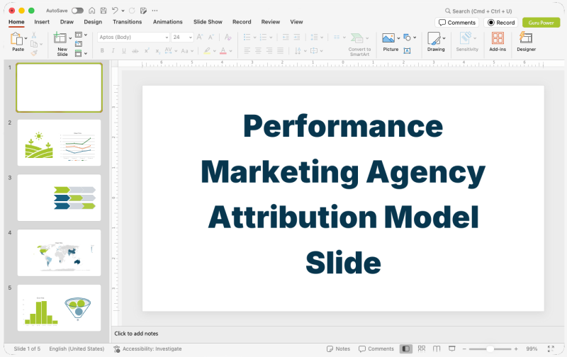 Performance Marketing Agency Attribution Model Slide-Deck
